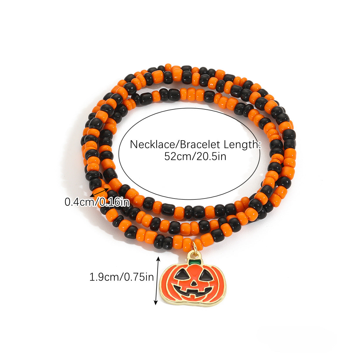 Wholesale Rice Ball Pumpkin Skull Pendant Halloween Bracelet